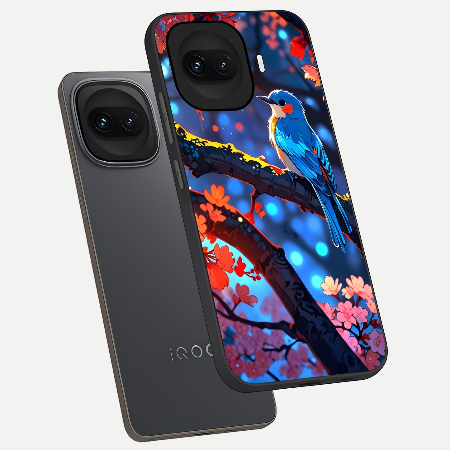  Blooming Water Drift phone case for iQOO 15R showing premium glass back cover with detailed artwork