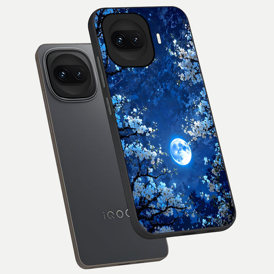  Blossom Moonlight Sky phone case for iQOO 15R showing premium glass back cover with detailed artwork