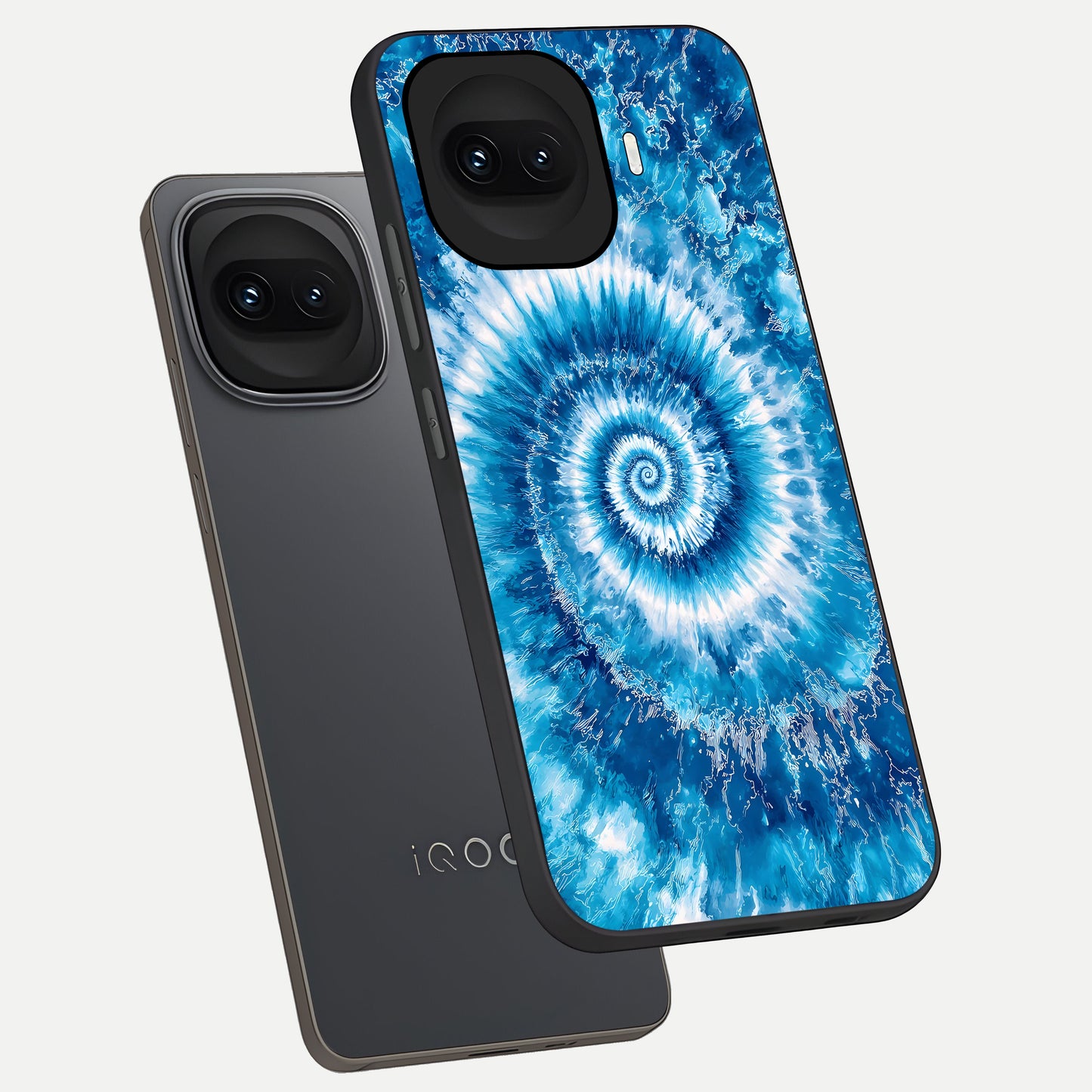  Blue Galaxy Wave phone case for iQOO 15R showing premium glass back cover with detailed artwork