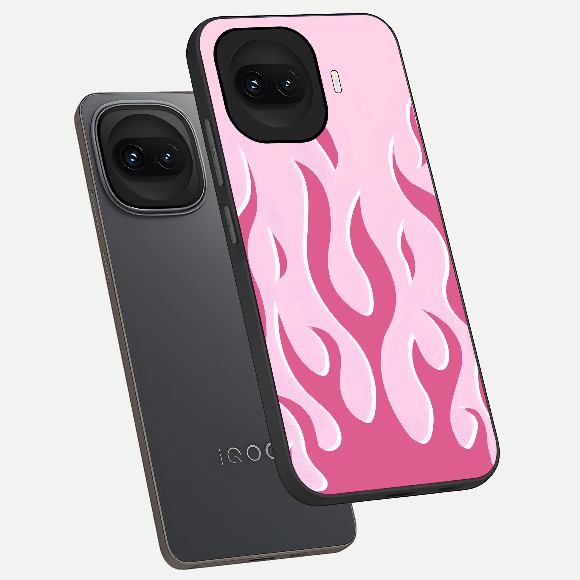  Blush Flame Energy phone case for iQOO 15R showing premium glass back cover with detailed artwork