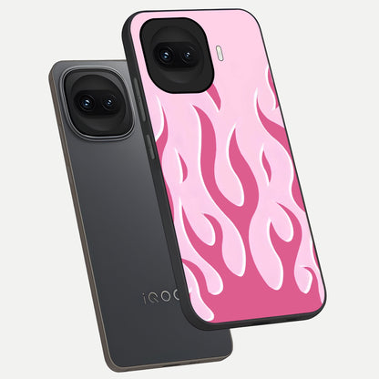  Blush Flame Energy phone case for iQOO 15R showing premium glass back cover with detailed artwork