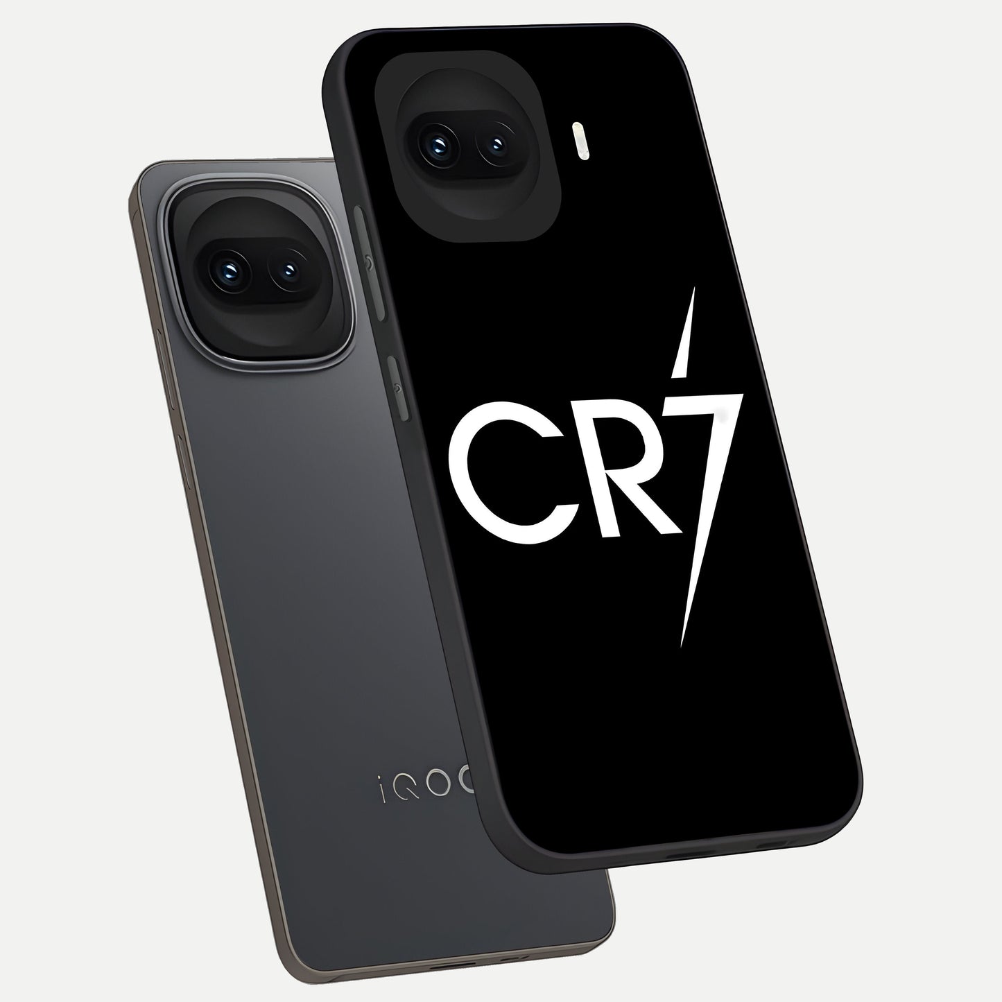  CR7 Elite Strike phone case for iQOO 15R showing premium glass back cover with detailed artwork