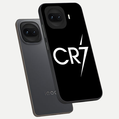  CR7 Elite Strike phone case for iQOO 15R showing premium glass back cover with detailed artwork