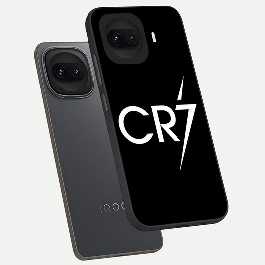  CR7 Elite Strike phone case for iQOO 15R showing premium glass back cover with detailed artwork