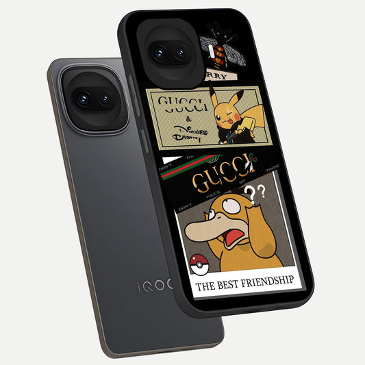  Cartoon Brand Play Mashup phone case for iQOO 15R showing premium glass back cover with detailed artwork