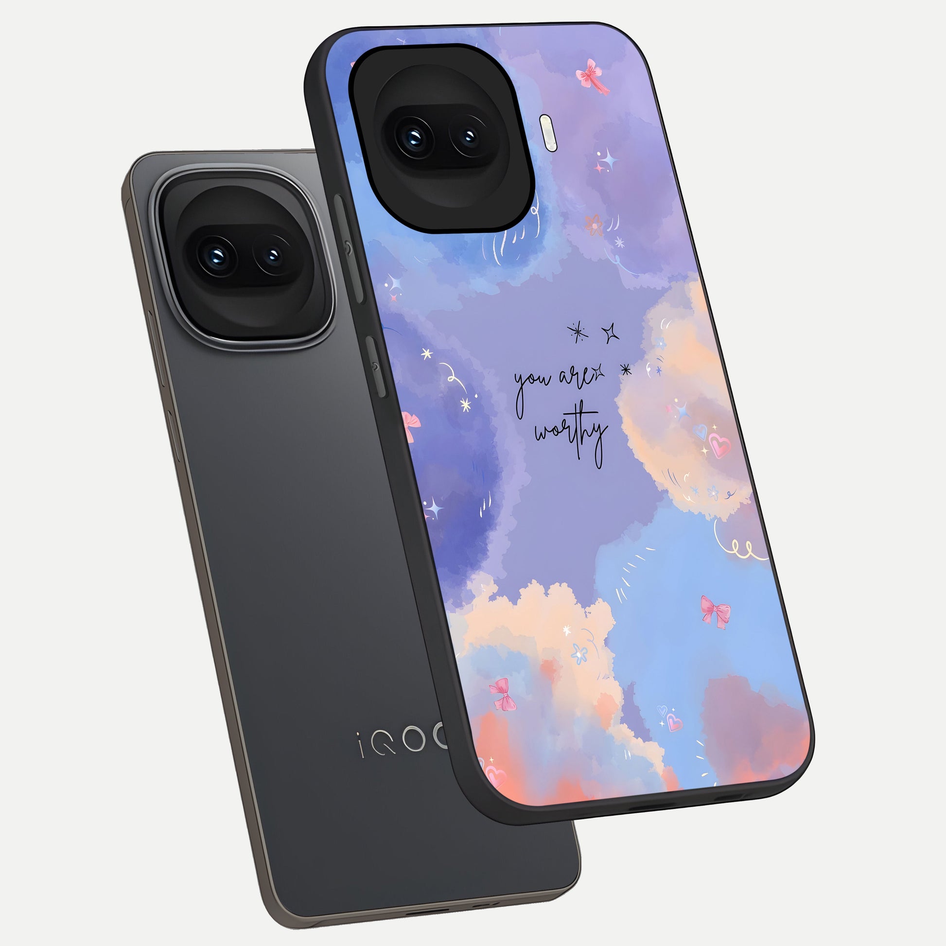  Celestial Cloud Magic phone case for iQOO 15R showing premium glass back cover with detailed artwork