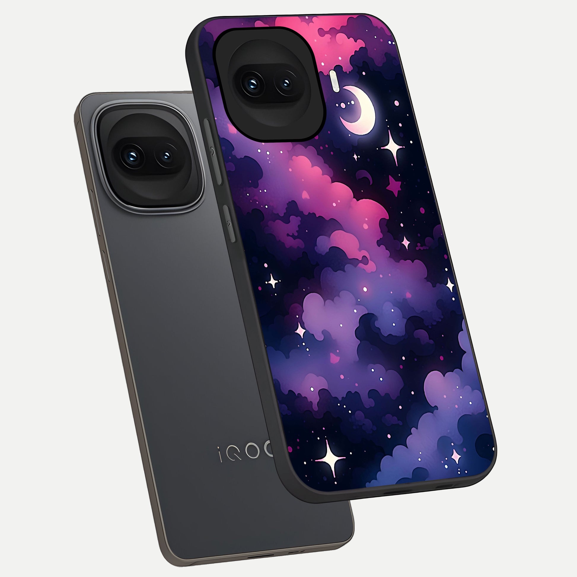  Celestial Moon Magic phone case for iQOO 15R showing premium glass back cover with detailed artwork