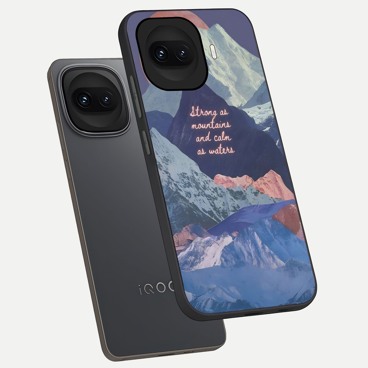  Celestial Mountain Calm phone case for iQOO 15R showing premium glass back cover with detailed artwork