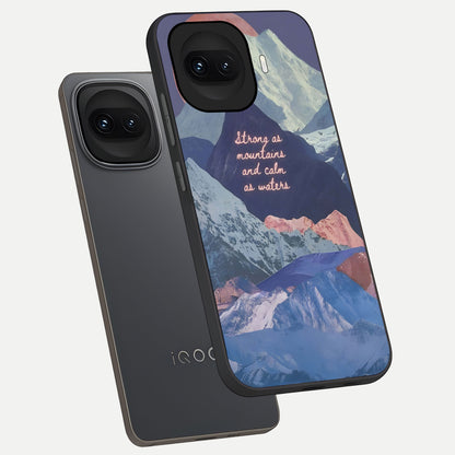  Celestial Mountain Calm phone case for iQOO 15R showing premium glass back cover with detailed artwork