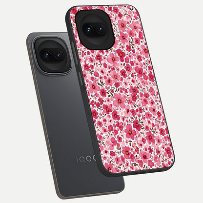  Cherry Blossom Charm phone case for iQOO 15R showing premium glass back cover with detailed artwork