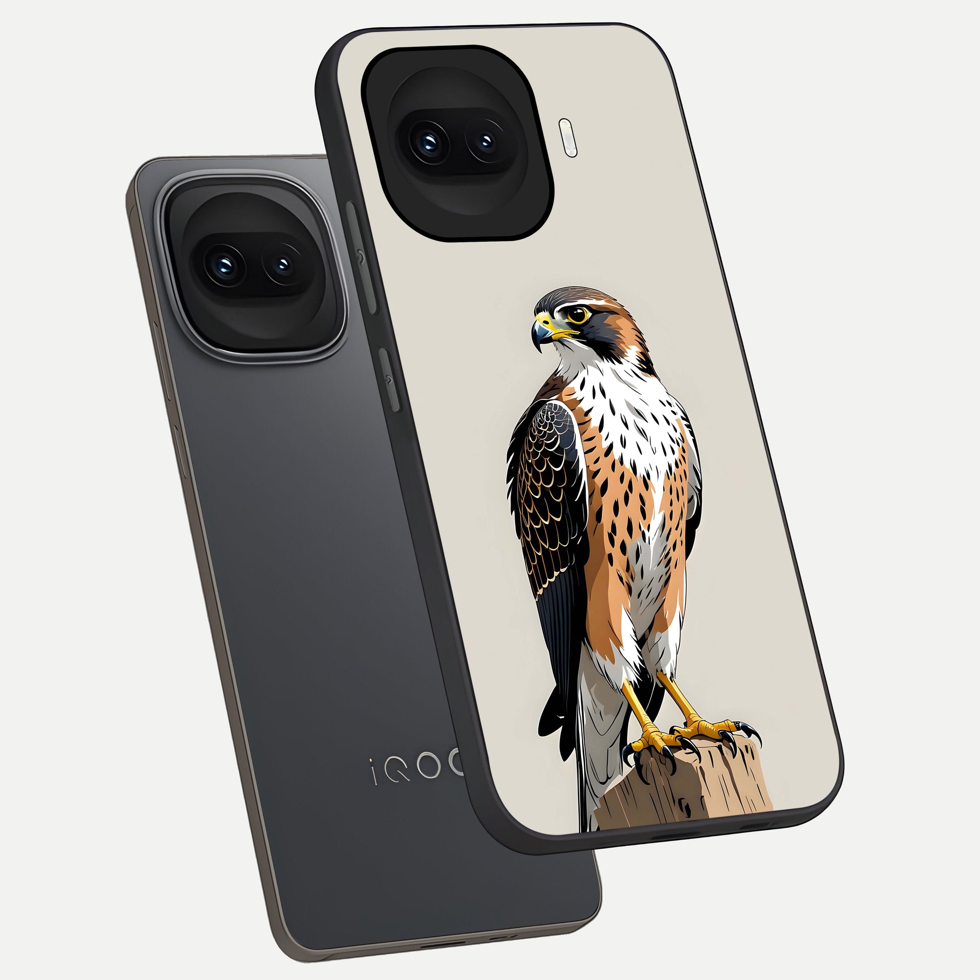  Clever Eagle phone case for iQOO 15R showing premium glass back cover with detailed artwork