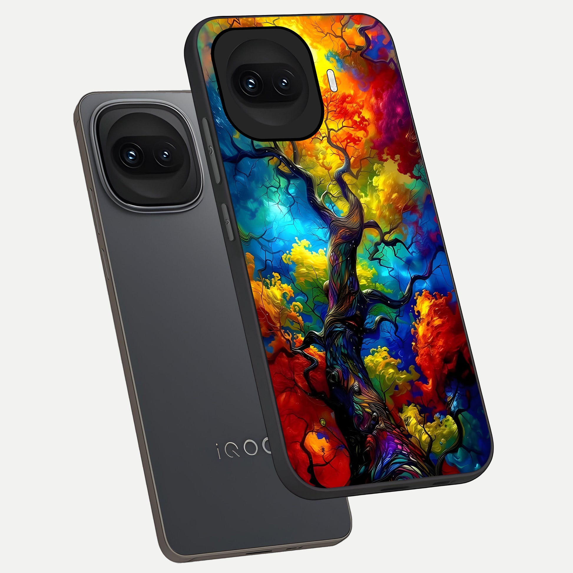  Colorful Soda Bottles phone case for iQOO 15R showing premium glass back cover with detailed artwork