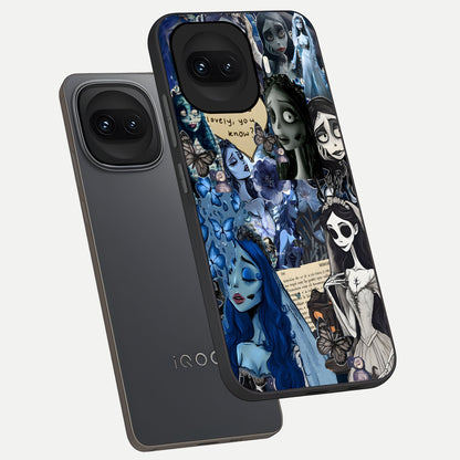  Corpse Bride Posters phone case for iQOO 15R showing premium glass back cover with detailed artwork