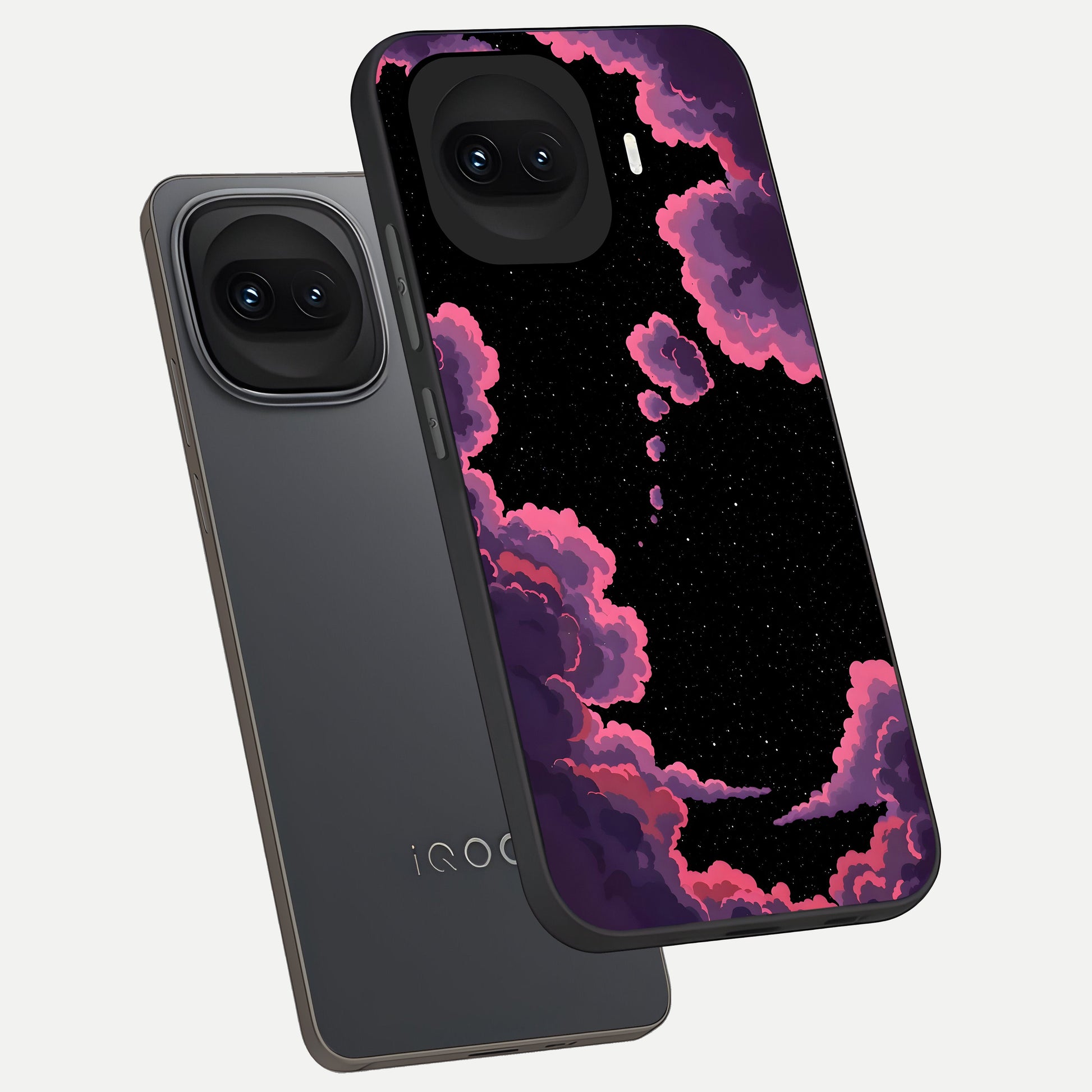  Cosmic Cloud Journey phone case for iQOO 15R showing premium glass back cover with detailed artwork