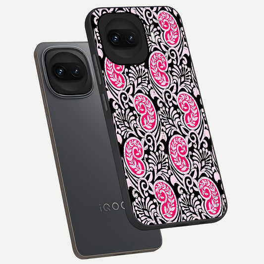  Crimson Paisley Charm phone case for iQOO 15R showing premium glass back cover with detailed artwork
