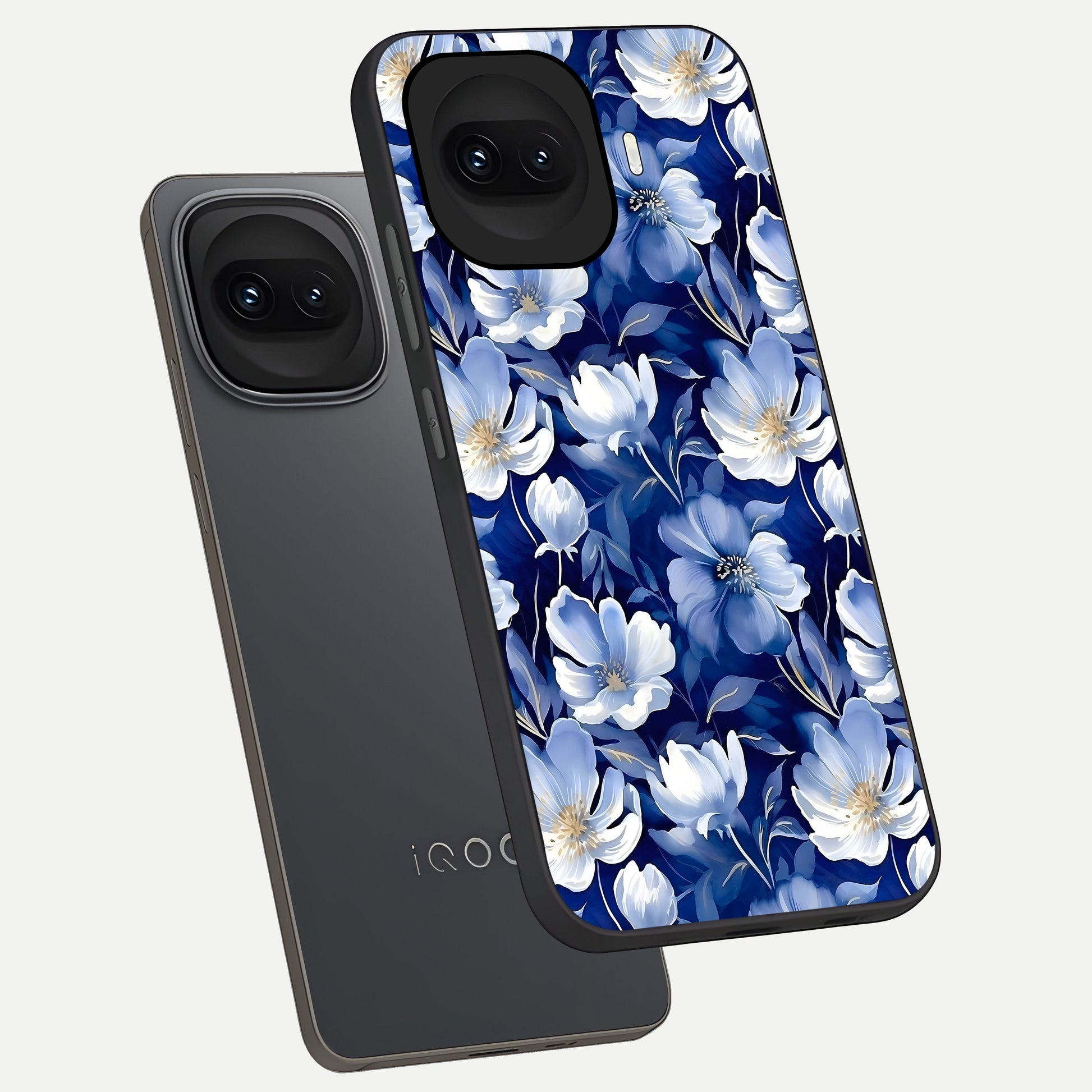  Cute Floral Patterns phone case for iQOO 15R showing premium glass back cover with detailed artwork