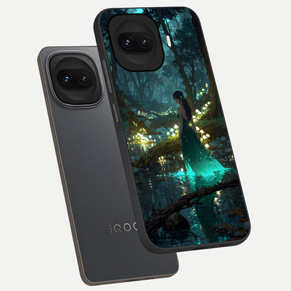  Enchanted Forest Glow phone case for iQOO 15R showing premium glass back cover with detailed artwork