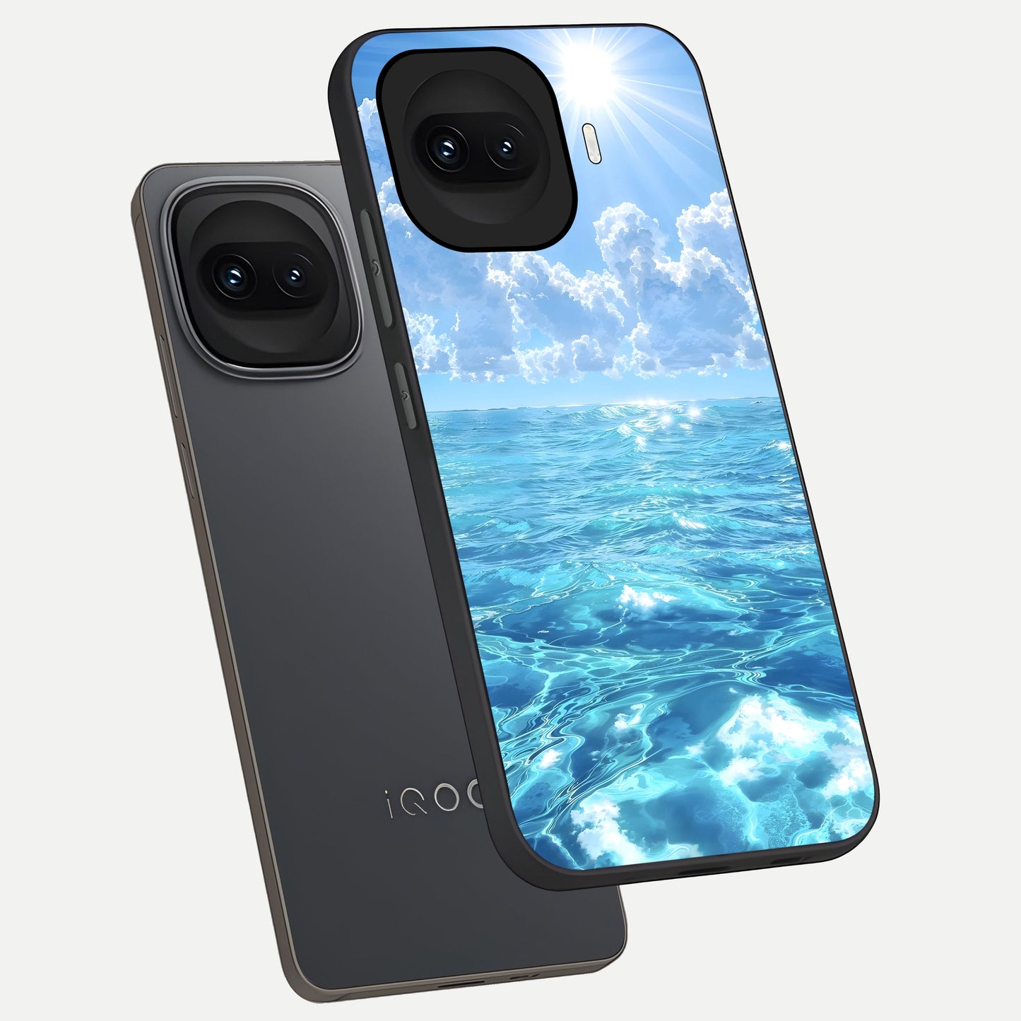  Endless Ocean Horizon phone case for iQOO 15R showing premium glass back cover with detailed artwork
