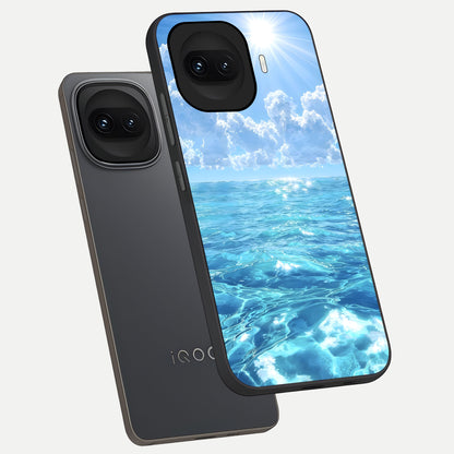  Endless Ocean Horizon phone case for iQOO 15R showing premium glass back cover with detailed artwork