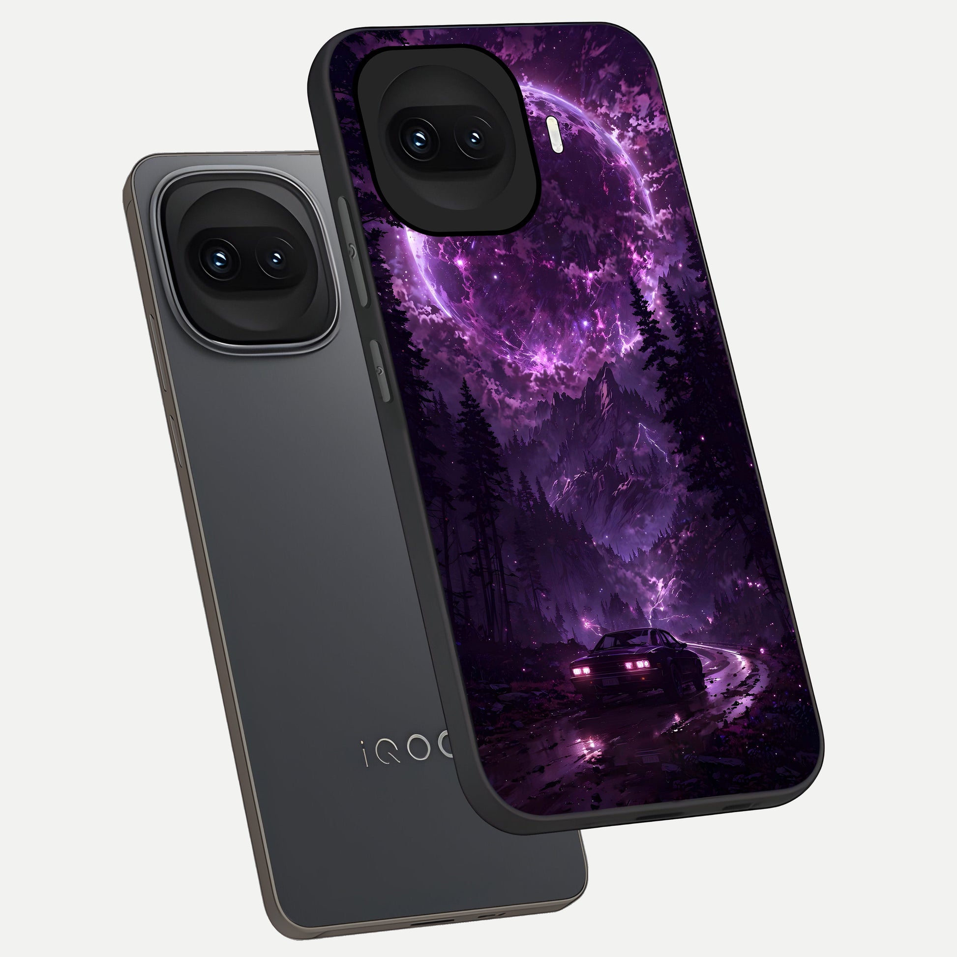  Eternal Cosmic Drive phone case for iQOO 15R showing premium glass back cover with detailed artwork