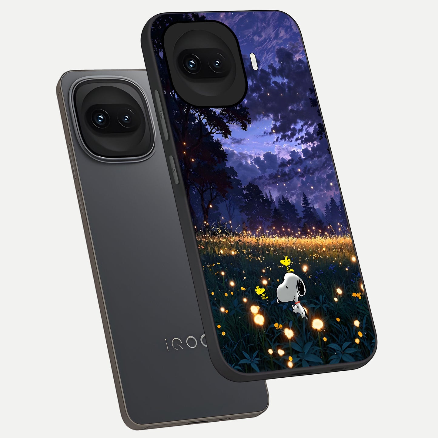  Firefly Meadow Magic phone case for iQOO 15R showing premium glass back cover with detailed artwork