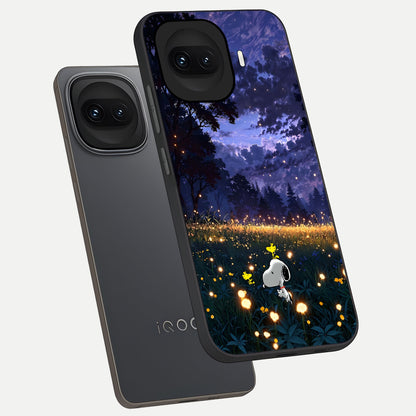  Firefly Meadow Magic phone case for iQOO 15R showing premium glass back cover with detailed artwork