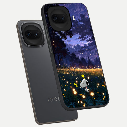  Firefly Meadow Magic phone case for iQOO 15R showing premium glass back cover with detailed artwork