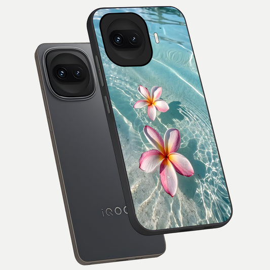  Floating Bloom Bliss phone case for iQOO 15R showing premium glass back cover with detailed artwork