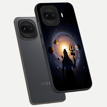  Galactic Shiva Vision phone case for iQOO 15R showing premium glass back cover with detailed artwork