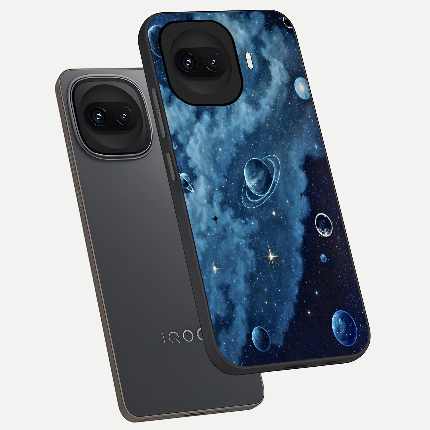  Galaxy Dream Space phone case for iQOO 15R showing premium glass back cover with detailed artwork