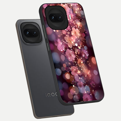  Glowing Petal Bliss phone case for iQOO 15R showing premium glass back cover with detailed artwork