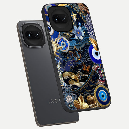  Golden Moon Magic phone case for iQOO 15R showing premium glass back cover with detailed artwork