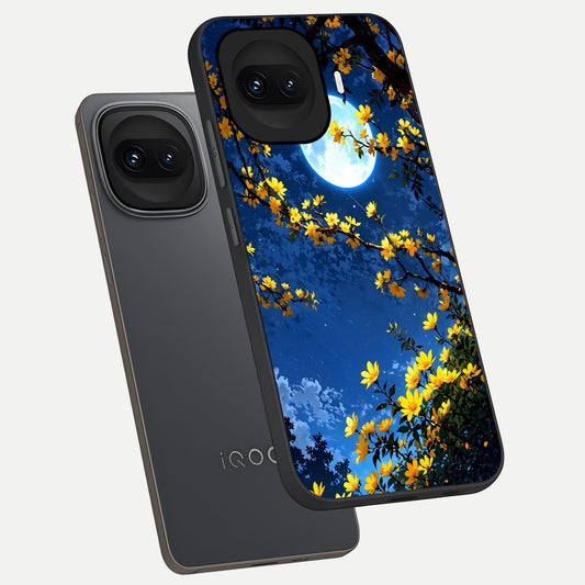  Golden Night Glow phone case for iQOO 15R showing premium glass back cover with detailed artwork