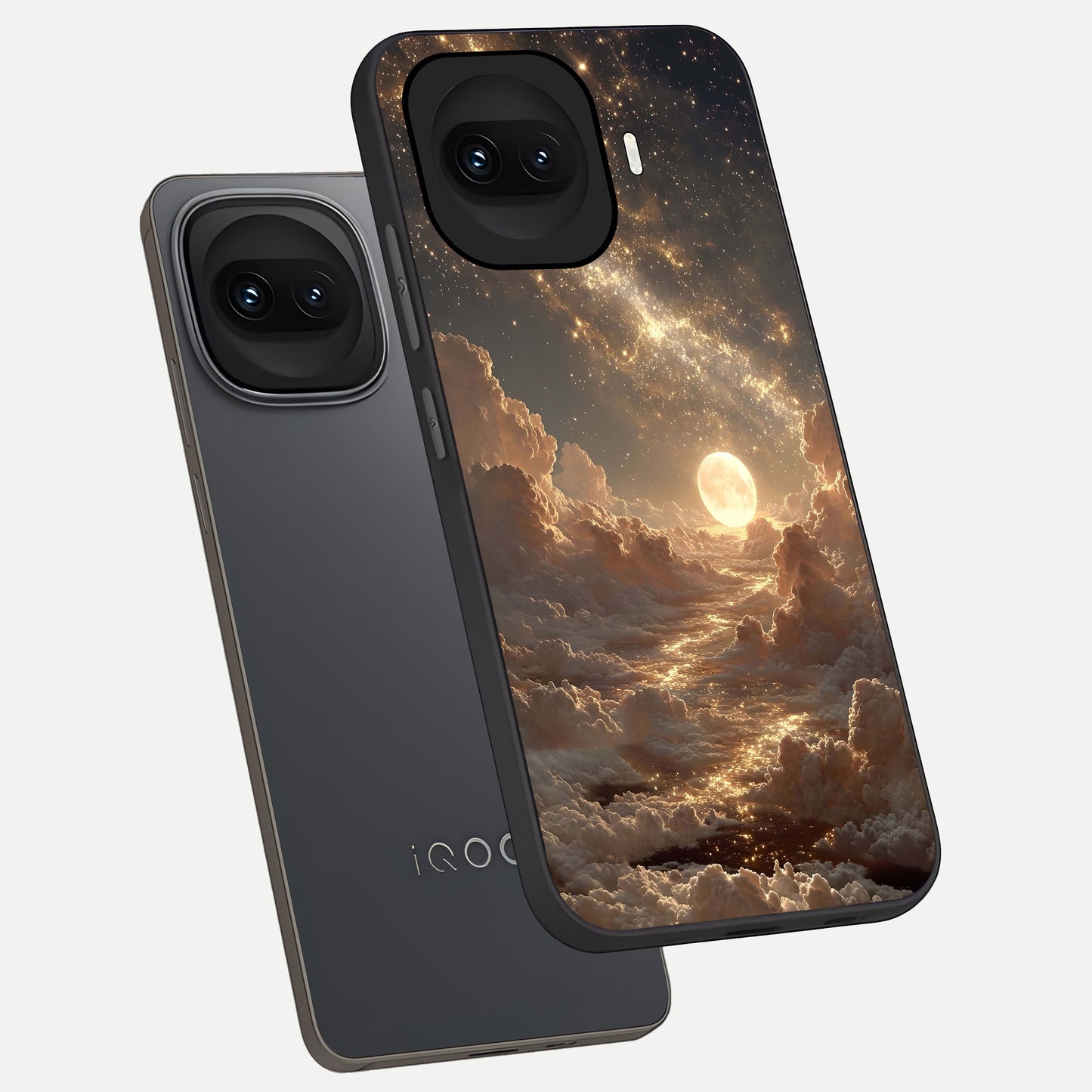  Golden Sky Dream phone case for iQOO 15R showing premium glass back cover with detailed artwork