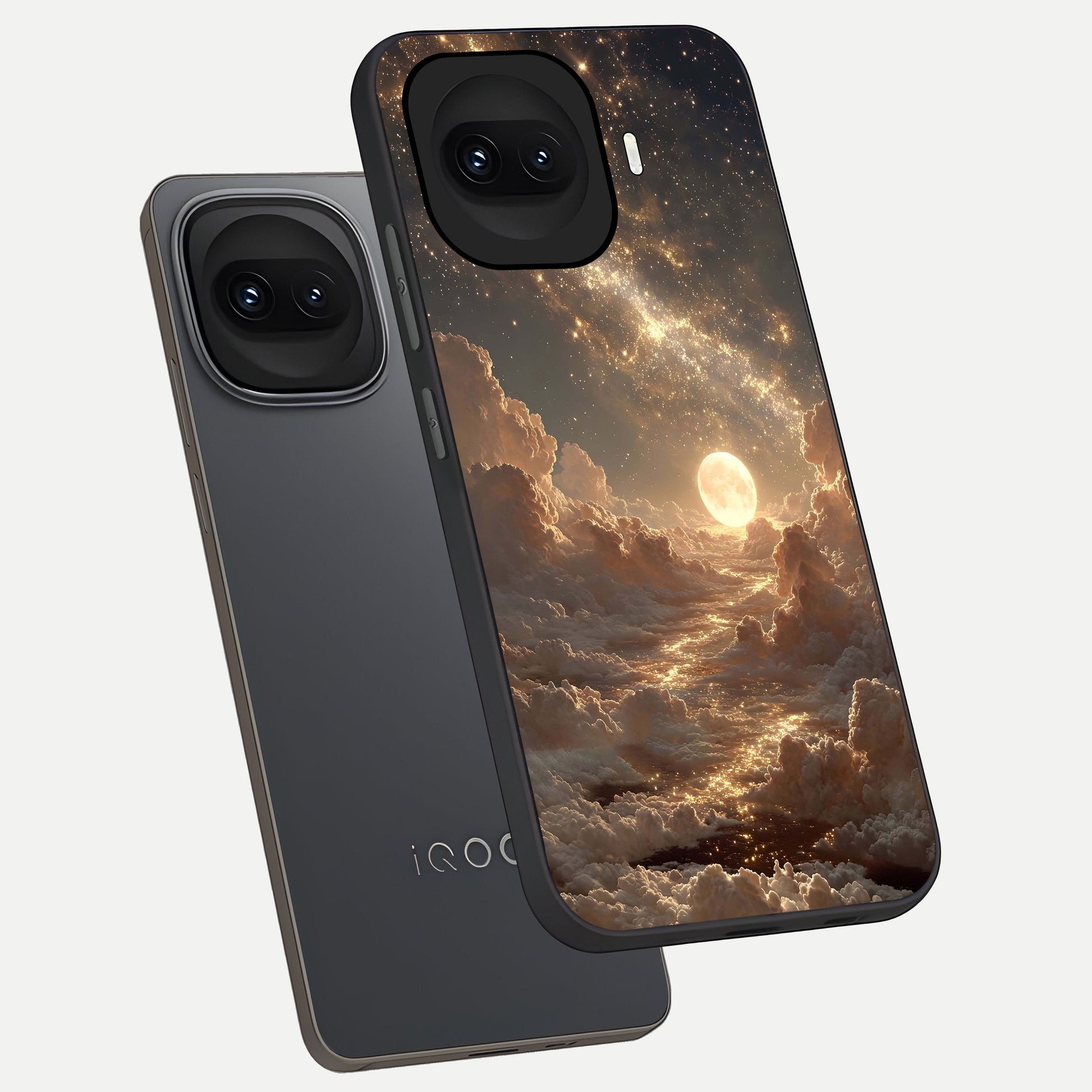  Golden Sky Dream phone case for iQOO 15R showing premium glass back cover with detailed artwork