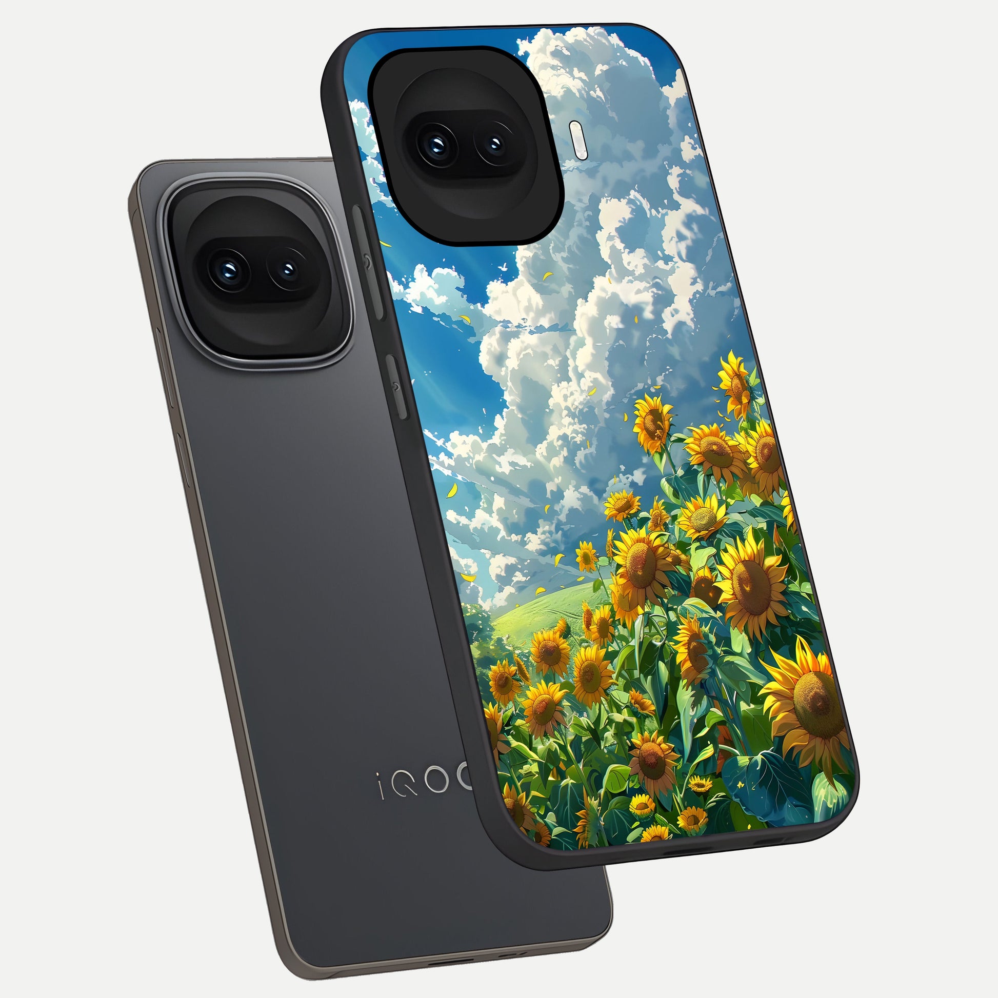  Golden Sun Glory phone case for iQOO 15R showing premium glass back cover with detailed artwork