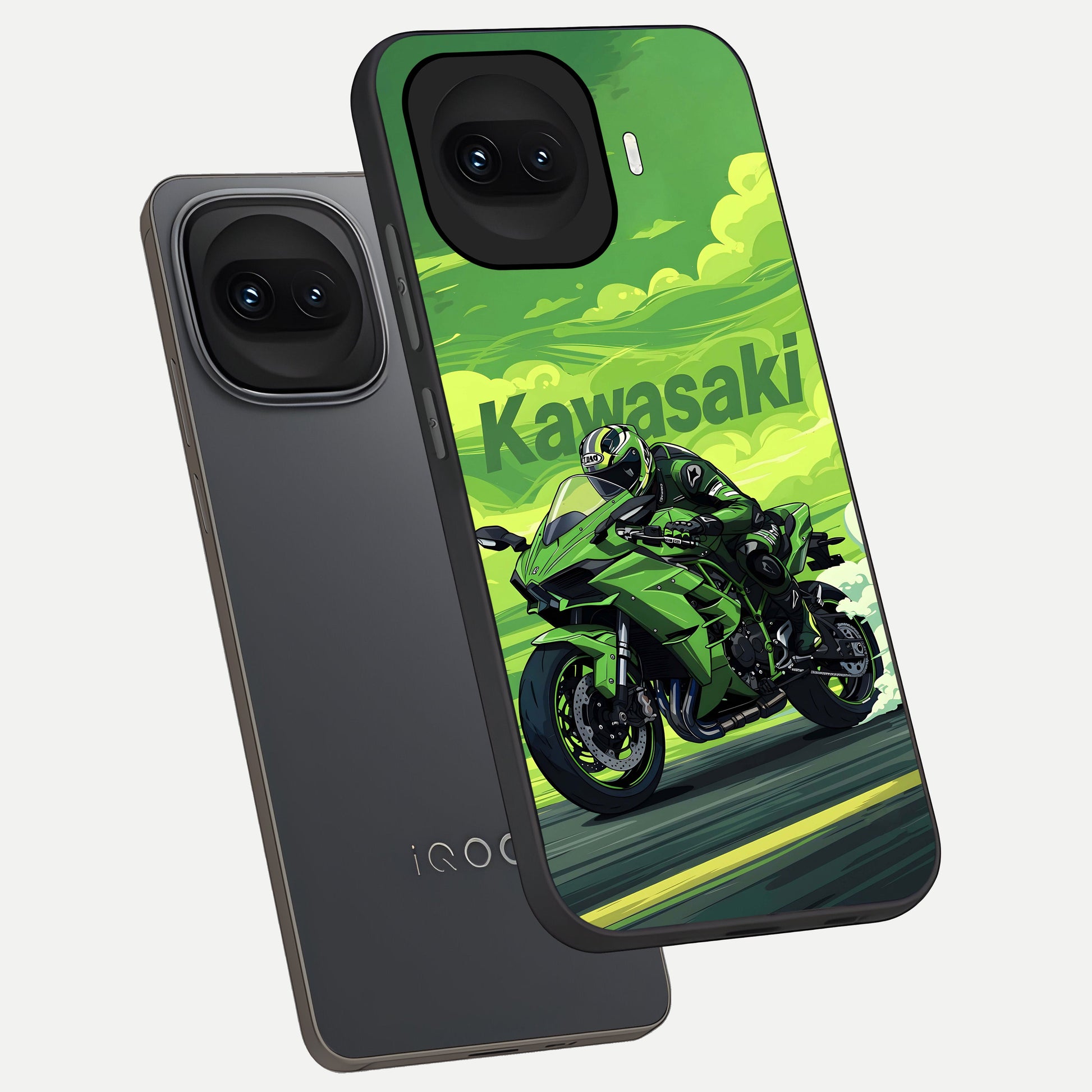  Greenery Sky phone case for iQOO 15R showing premium glass back cover with detailed artwork