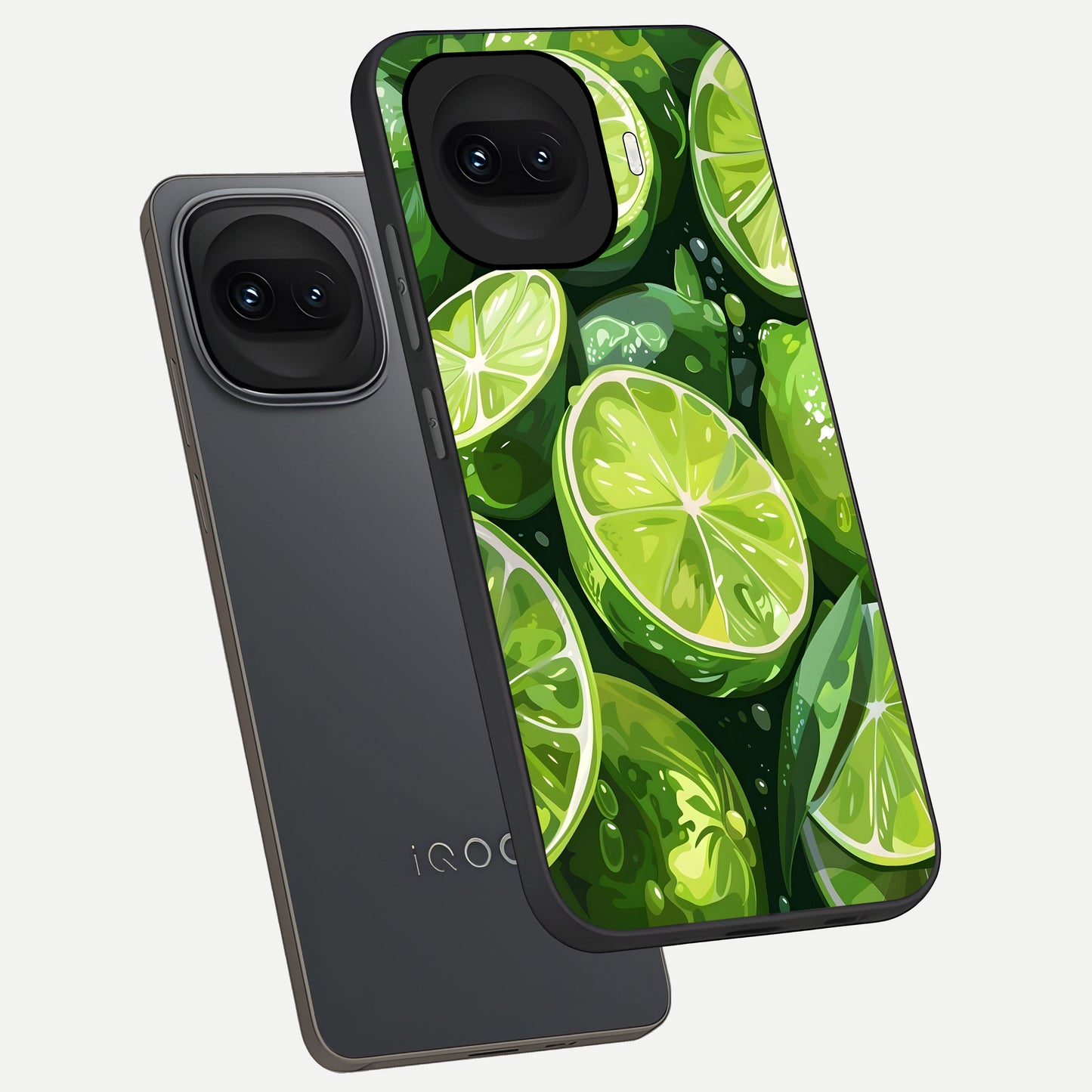  Green Kawasaki phone case for iQOO 15R showing premium glass back cover with detailed artwork