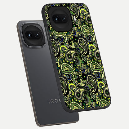  Green Lemon phone case for iQOO 15R showing premium glass back cover with detailed artwork