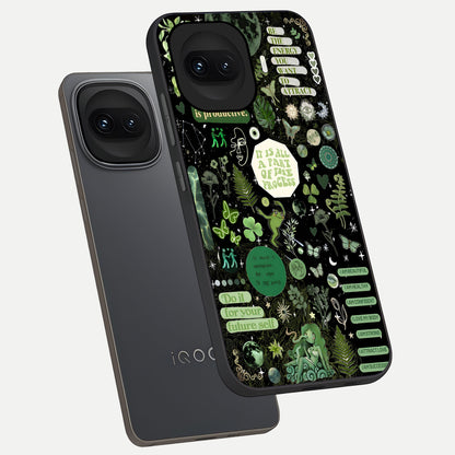  Green Mandala Pattern phone case for iQOO 15R showing premium glass back cover with detailed artwork