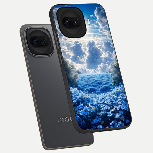  Heavenly Daisy Horizon phone case for iQOO 15R showing premium glass back cover with detailed artwork