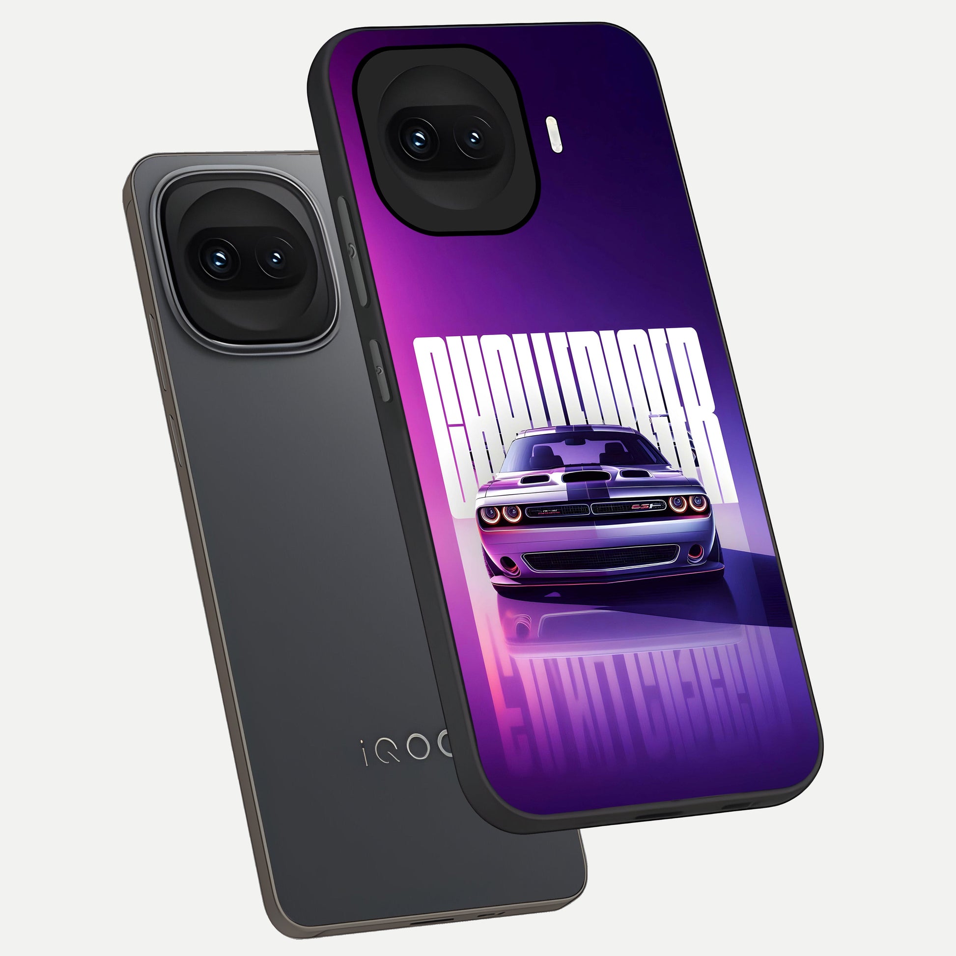  Midnight Muscle Ride phone case for iQOO 15R showing premium glass back cover with detailed artwork