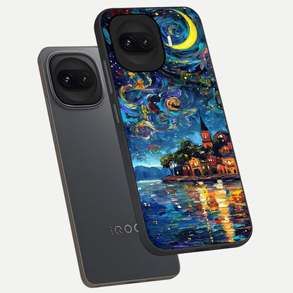  Moonlight Harbor Glow phone case for iQOO 15R showing premium glass back cover with detailed artwork