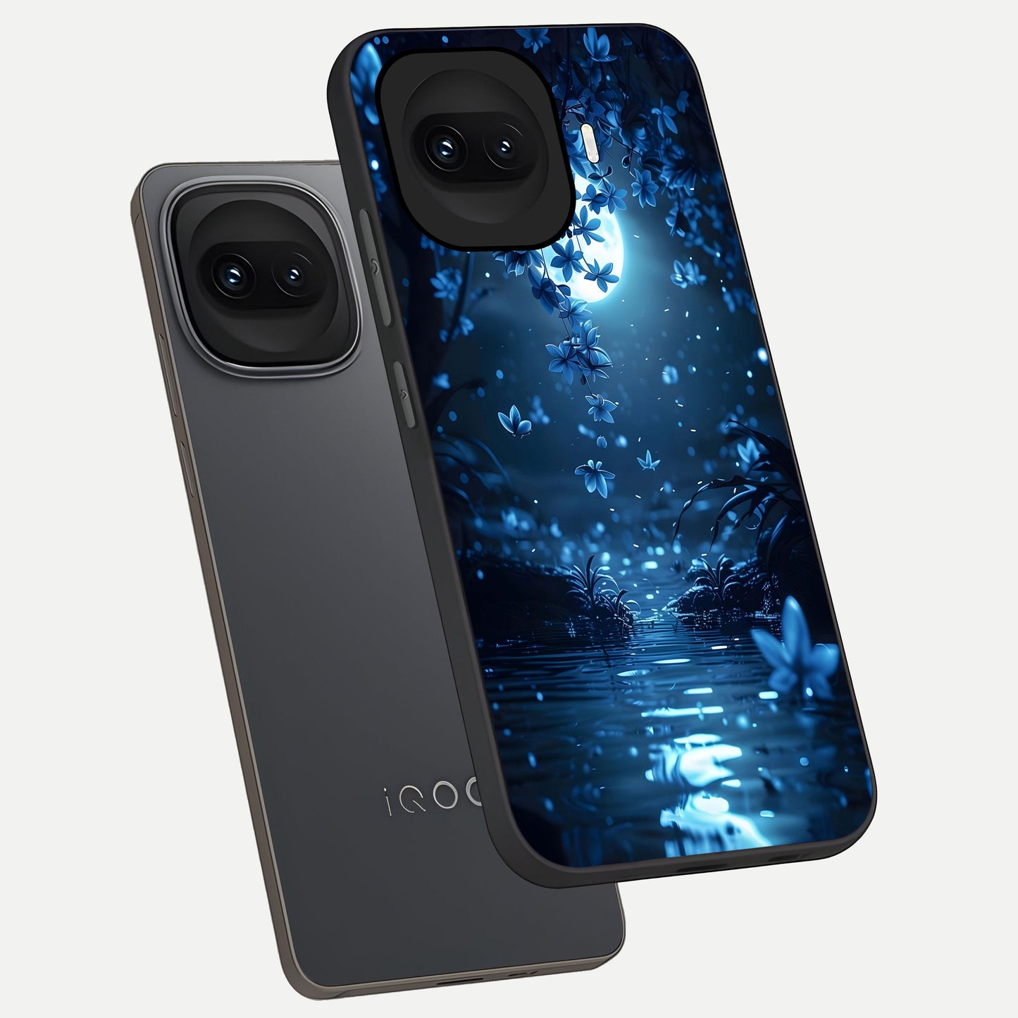  Moonlight Petal Dream phone case for iQOO 15R showing premium glass back cover with detailed artwork