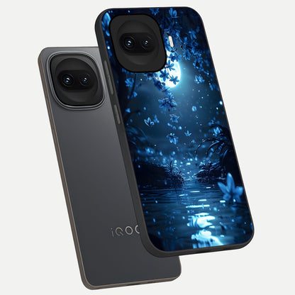  Moonlight Petal Dream phone case for iQOO 15R showing premium glass back cover with detailed artwork
