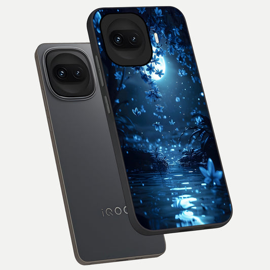  Moonlight Petal Dream phone case for iQOO 15R showing premium glass back cover with detailed artwork