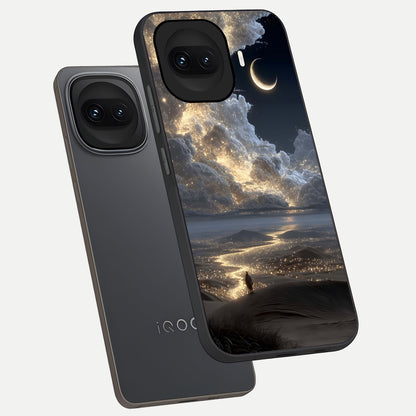  Moonlight Spark Path phone case for iQOO 15R showing premium glass back cover with detailed artwork