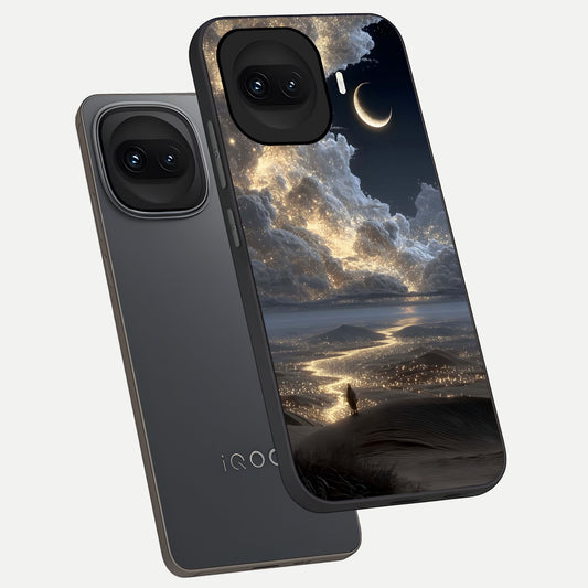  Moonlight Spark Path phone case for iQOO 15R showing premium glass back cover with detailed artwork