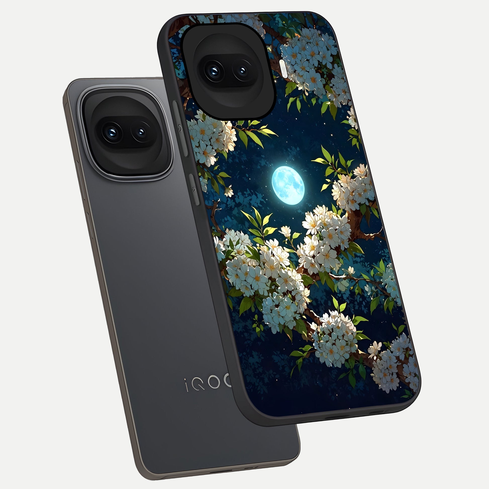 Moonlit Blossom Dream phone case for iQOO 15R showing premium glass back cover with detailed artwork