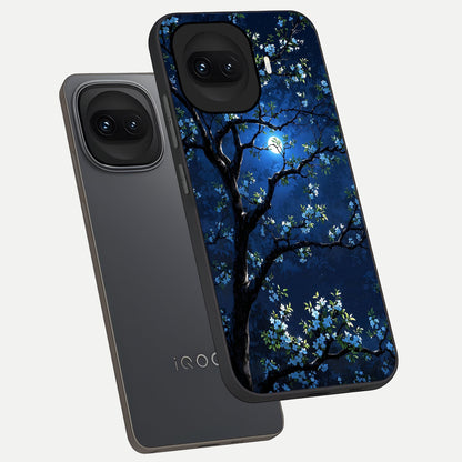  Mystic Floral Night phone case for iQOO 15R showing premium glass back cover with detailed artwork
